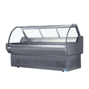 Siêu thị thực phẩm Thịt Rau hiển thị Deli tủ lạnh đường cong kính dọc Máy làm lạnh thương mại phô mai hiển thị tủ lạnh - Product Image 5