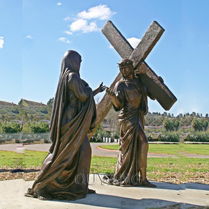 QUYANGアウトドア等身大カトリック宗教金属真鍮ブロンズキリストイエス像教会の彫刻 - Product Image 4