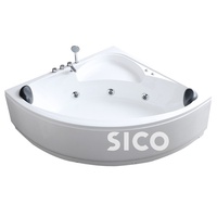 Baignoire de luxe autoportante en acrylique avec jets de massage à bulles d'air et oreillers de bain, pour 2 personnes, de fabrication industrielle