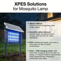 Tueur de moustiques solaire extérieur 4500V, étanche IPX4, contrôle par lumière, certifié CE, garantie 1 an, écologique, direct usine