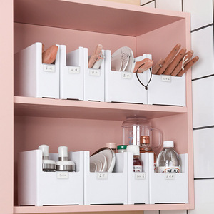 Rectangular Storage Box Organizer For Kitchen Cabinet Countertop Divider Uncapped Stackable Small Medium Large Size Solid Color - Product Image 3