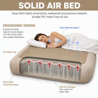 Matelas Gonflable Simple avec Pompe à Batterie Intégrée, Tissu Drop-stitch, Portable pour la Maison, le Camping, l'Hôtel, Vente en Gros