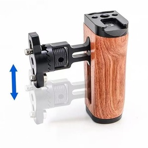 Poignée latérale universelle pour cage de caméra <span class=keywords><strong>Sony</strong></span>/Canon/Nikon, poignée en bois avec vis 1/4 et griffe porte-accessoire, montage/démontage rapide - Product Image 3