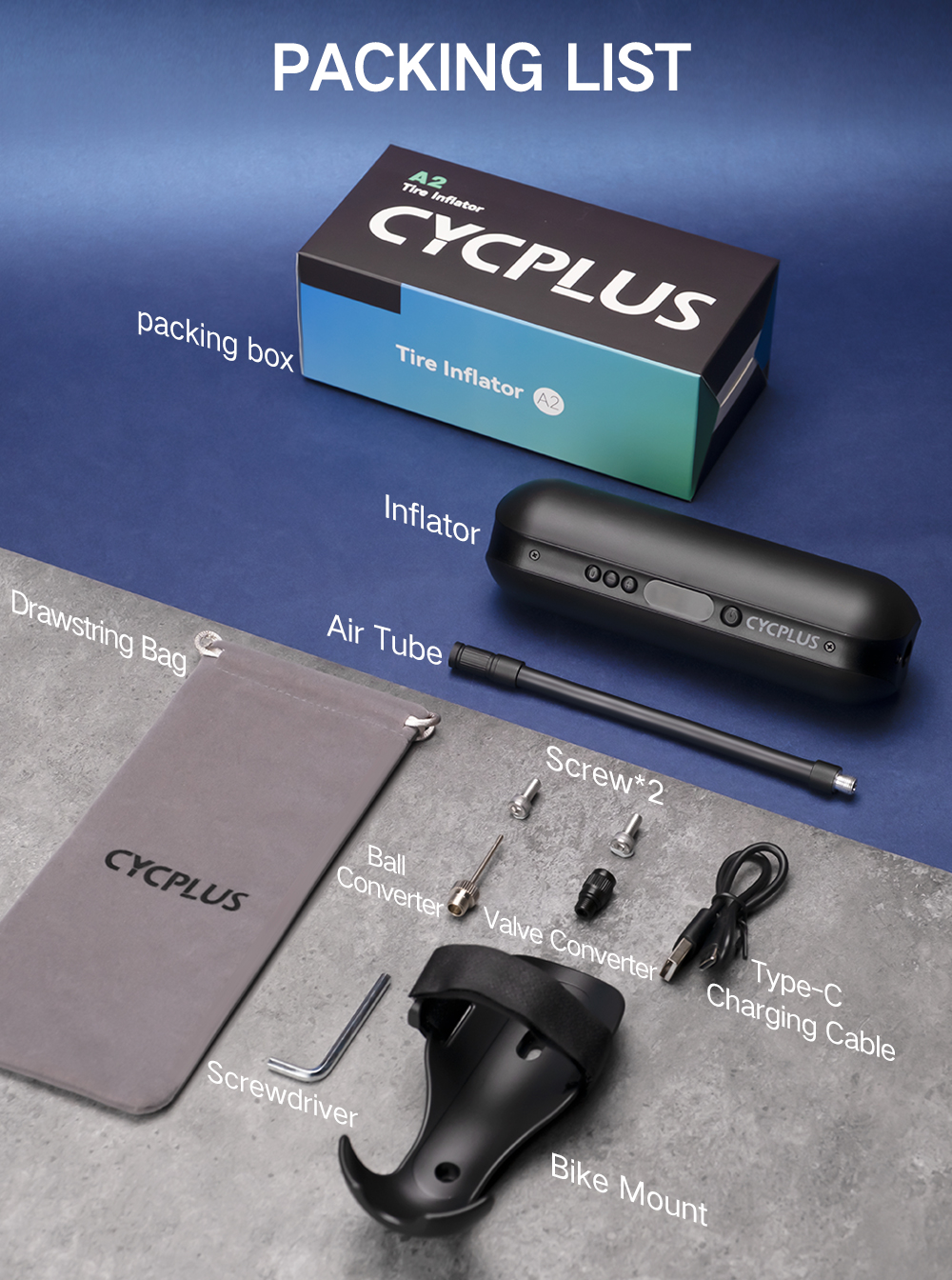 CYCPLUS Portable Mini Bike Pump - Fast & Reliable Inflation