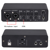 Antarmuka Audio USB UMC202 Audiophile Berkualitas Tinggi 24-Bit/96 kHz dengan Preamplifier Mikrofon