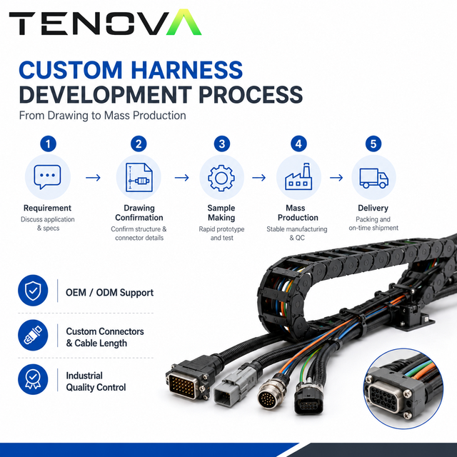 Tenova Factory Custom Control Cable Harness - Industrial-Grade, Anti-Interference Shielding, Fast Sampling, 100% Electrical Test