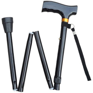 Canne de marche pliante en alliage d'aluminium, poignée antidérapante, béquille pour personnes âgées, support de randonnée portable C Z504 - Product Image 1