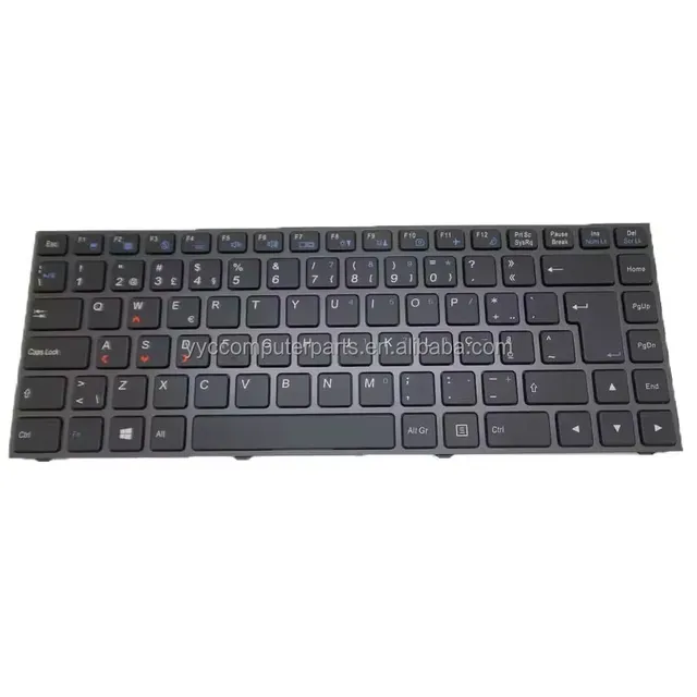 CLEVO P640 Laptop Keyboard 6-80-P6400-150-1 Portugal PO Model with Silver Frame and Backlit MP-13C26P0J4306 MP-13C26P0J4303
