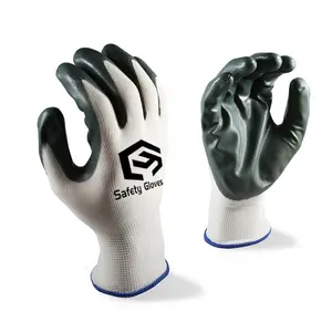 13 polyester und nitril handschuhe nylon nitril handschuhe arbeiter gartenhandschuhe en388