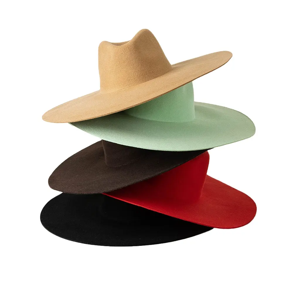 Shineknight — chapeau fédora à la mode pour hommes, en feutre à large bord, ajustables, de couleur noire, personnalisé