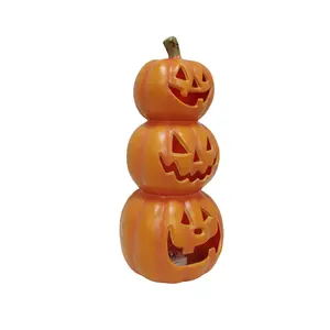 Suministros para fiestas Decoración LED Iluminado Calabaza de Halloween de plástico grande de 16 pulgadas