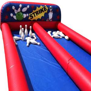 Bolera inflable interactiva doble con diseño personalizado, juego de carriles de bolas inflables con diseño personalizado - Product Image 1