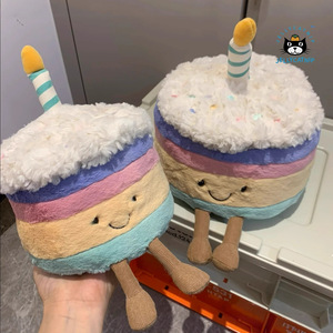 Peluche pour bébé British Jelly Cat Same Jelly <span class=keywords><strong>Rainbow</strong></span> Cake, rembourrée en coton PP, disponible en grandes et petites tailles - Product Image 1