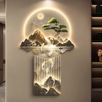 Art mural en cristal LED 3D sur mesure, œuvre d'art de luxe pour hôtel