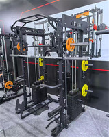 DINUO Machine Smith multifonctionnelle, Station de musculation à câbles croisés pour la maison, en métal robuste, entraînement de force, 300 kg