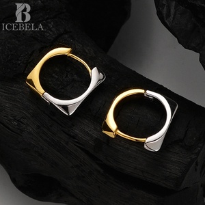ICEBELA 925 joyería fina de plata esterlina pendientes de dos tonos de moda para mujer rodio 18K chapado en oro pequeño pendiente coreano para niñas - Product Image 3