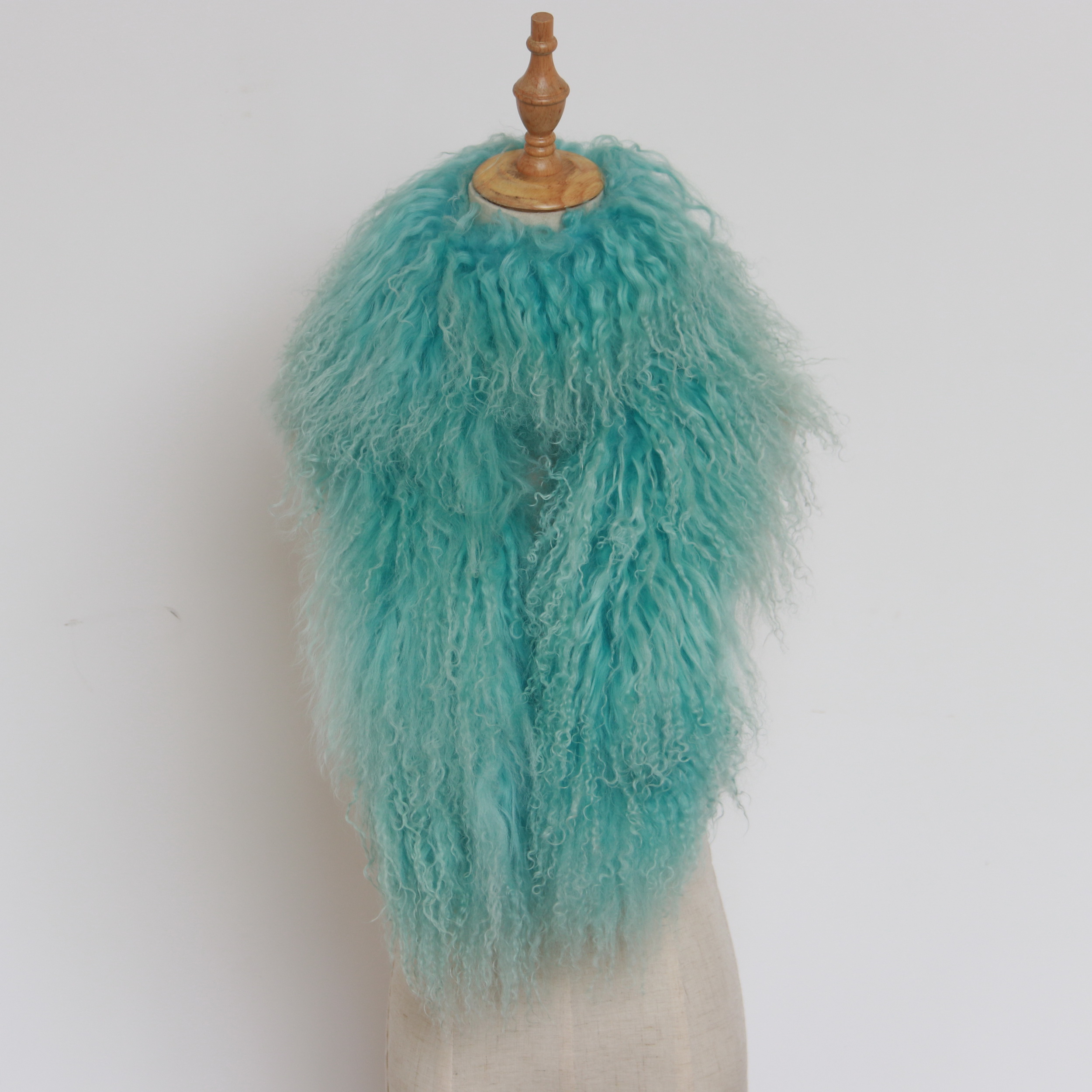 Двусторонний меховой шарф 15x100 см из тибетского монгольского меха овечьей шерсти