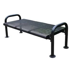 outdoor furniture backless steel leisure bench public park metal bench seating outside garden patio iron bench supplier