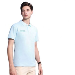 Nouveauté 2023, meilleure qualité, chemises pour hommes en coton peigné tricoté, manches courtes, avec logo personnalisé - Product Image 4