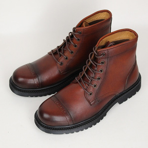 Bottes en cuir véritable pour hommes, à lacets, style football/soccer, chukka, moto, avec caractéristiques souples pour l'été - Product Image 3