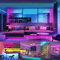 Bande de Lumières LED Intelligente RGB 5050 12V, 18 LED/m, Contrôle Infrarouge 24 Touches, Décoration Intérieure Colorée, 5m 10m 15m 20m