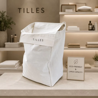 Sac à linge en toile de coton robuste et personnalisable, grande capacité, pliable, pour vêtements sales, idéal pour la maison et l'hôtel (vente en gros)