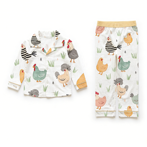 Conjunto de Pijama de Otoño para Niños, Camisa de Manga Larga y Pantalones de Algodón Suave, Transpirable y Cómodo con Estampado Animal para Niños - Product Image 1