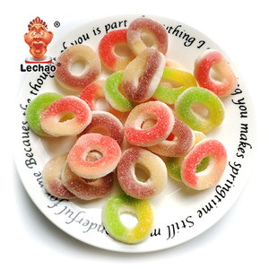 Bonbons Halal Marque Blanche 1kg 2.5kg Anneaux de Pêche Bonbons Gélifiés Saveur Fruitée Enrobés de Sucre Bonbons Moelleux et Masticables de Lechao - Product Image 4
