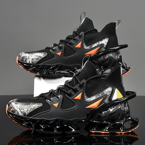 एडिट ब्रांड लोगो कस्टम डिजाइनर फैशन स्पोर्ट्स स्नीकर्स बुना हुआ ब्लेड टीपीयू सोल कूल रनिंग शूज़ पुरुष बास्केटबॉल स्टाइल जूते - Product Image 4