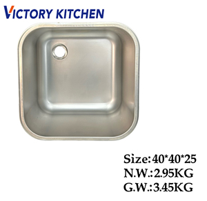 Fregadero de cocina bajo encimera cuadrado hecho a mano de acero inoxidable comercial VICTORY KITCHEN para suministros de Hotel y restaurante - Product Image 3