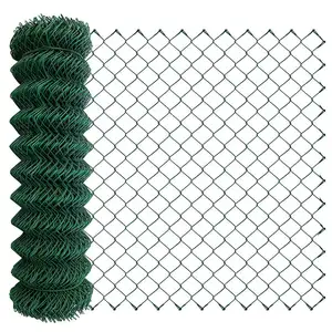 High quality Vinyl PVC plastic coated diamond hole chain link wire mesh fence / hot dip galvanized chain link wire fencing