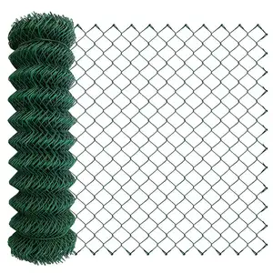 High Quality Vinyl PVC Plastic Coated Diamond Hole Chain Link Wire Mesh Fence / Hot Dip Galvanized Chain Link Wire Fencing