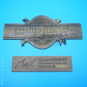 Plaque métallique Game Of Thrones en bronze, alliage de zinc, rectangulaire, personnalisée, pour récompenses, coffret cadeau, étiquette, ou marque de bouteille de vin - Product Image 1