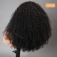 Sans colle faite à la machine pour débutants crépus bouclés coily demi perruque Invisible cordon sans colle Flip Over perruque de cheveux humains