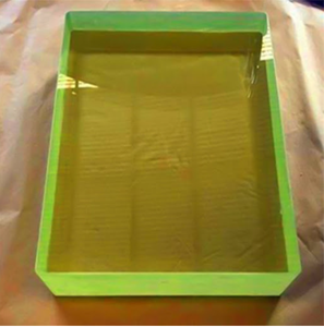 Plateau rectangulaire en plomb vert pour usage médical, épaisseur 2 mm, sans poudre - Product Image 1