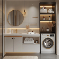 Design moderne Blanchisserie Salle de bain Vanités Ensembles Armoire à linge Balcon Armoires de rangement Lavabo avec armoire