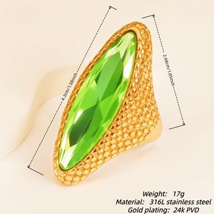Marquise Geburtsstein-Ring für Frauen Grüner <span class=keywords><strong>Lila</strong></span> <span class=keywords><strong>Edelstein</strong></span> Vergoldeter Edelstahl Wasserdicht Verblassungsresistent Modeschmuck - Product Image 2