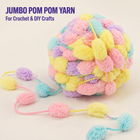 Fil à tricoter Jumbo Pom Pom en peluche moelleuse, boule torsadée 100% polyester pour crochet et loisirs créatifs, vente en gros