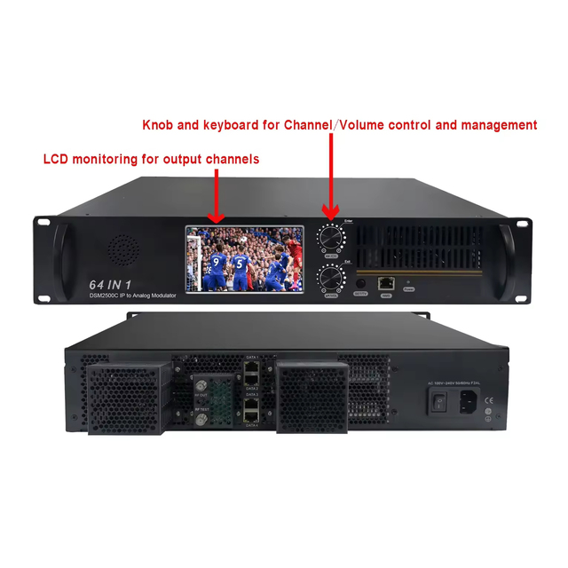 64 in 1 IP to RF Modulator IPTV Headend Equipment H.265 H.264 MPEG2 for CATV MATV SMATV System