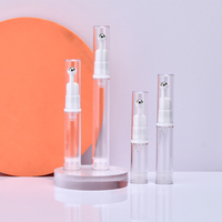 Flacon roll-on sans air transparent de 5 ml, 10 ml, 15 ml, rechargeable, pour sérum cosmétique, flacon roll-on sous vide pour crème pour les yeux