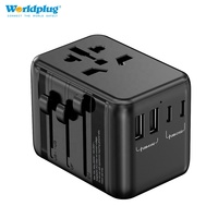 Adaptateur de chargeur mural international Worldplug 35W Adaptateur d'alimentation de voyage universel USB Type-C à charge rapide