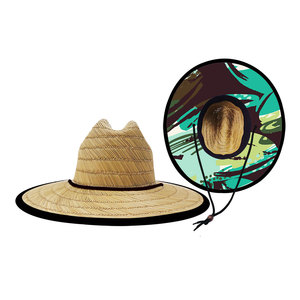 Sombreros de paja de verano 2025 bajo pesca salvavidas sombreros de paja logotipo personalizado bajo estampado Sombrero sombrilla sombreros - Product Image 2
