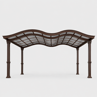 Auvent moderne durable en aluminium à pente unique, sur mesure, imperméable et résistant au soleil, pour les zones de stationnement commerciales et communautaires