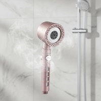 Pommeau de Douche Moderne à Six Modes avec Bouton d'Arrêt d'Eau, Finition Miroir, Économie d'Eau, Installation Facile, Garantie 3 Ans, Salle de Bain