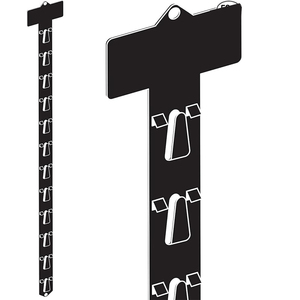 แถบแขวนพลาสติกสำหรับจัดแสดงสินค้าในซูเปอร์มาร์เก็ตสีดำ พร้อมตะขอ 12 อัน - Product Image 1