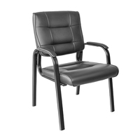 Chaise de réception, de salle d'attente, de bureau, de conférence ou d'événement en cuir de haute qualité avec coussin moelleux et accoudoirs rembourrés pour les conférences