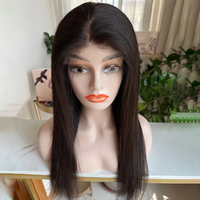 Perruques Lisha Hair en cheveux humains bruts, 12-24 pouces, couleur naturelle, lisses, avec fermeture en dentelle HD véritable, nœuds invisibles, effet peau.