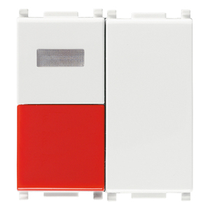 Botón de descarga para inodoro, antibacteriano, 5.4 pulgadas x 5.3 pulgadas, rojo y blanco, panel dual - Product Image 1