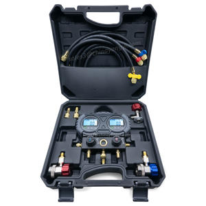 एचवीएसी एयर कंडीशनर डिजिटल कई गुना गेज डिजिटल रेफ्रिजरेटर दबाव गेज, 1.5 मीटर चार्जिंग नली के साथ - Product Image 3