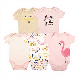 5 <b>Pcs</b> for Newborn Baby Romper Set Infant Toddler Jumpsuit 0-24 Months Cartoon Onesie Cotton Summer Short Snap Button - Product Image 3